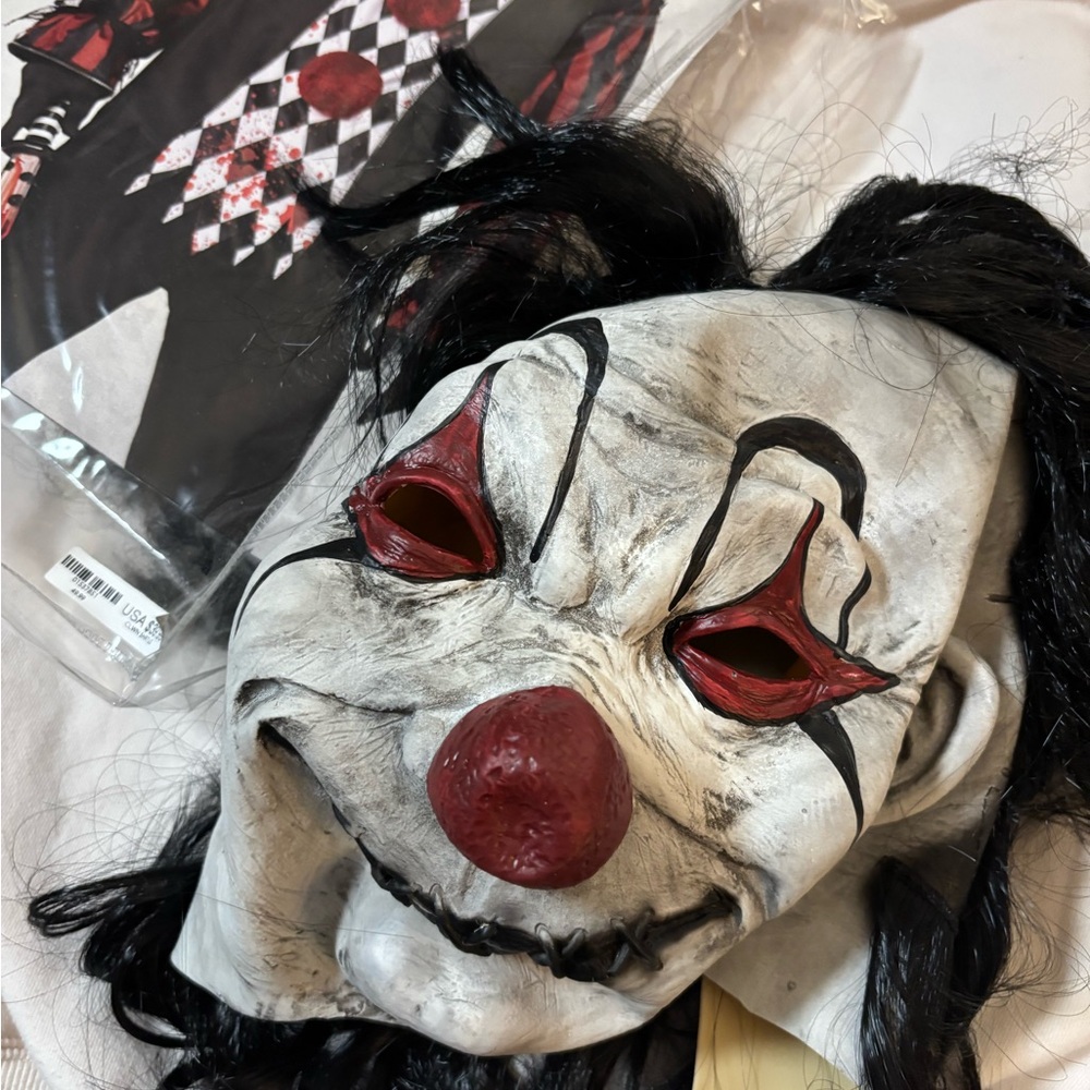 Spirit Clown Mask with Red and Black Accents
